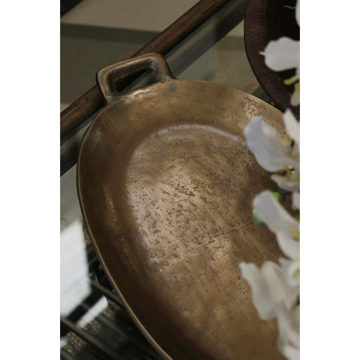 Oval Tray | Antique Brass Finish