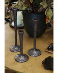 Forged Gothic Style Bronze Candlesticks