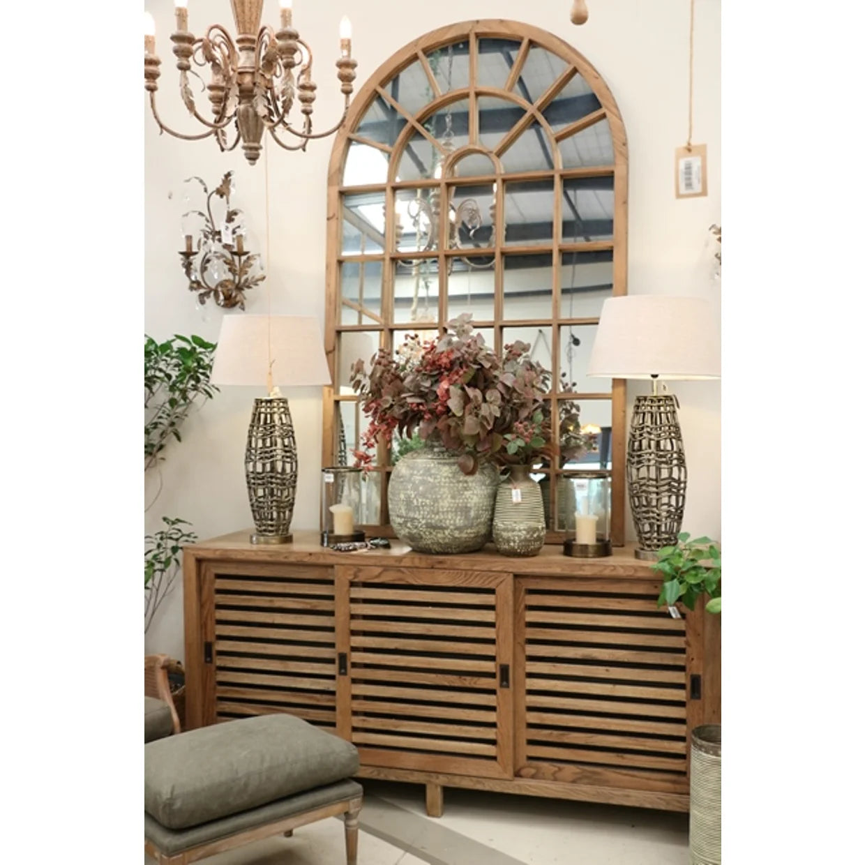 CAPE COD NATURAL SIDEBOARD WITH 3 SHUTTER DOORS