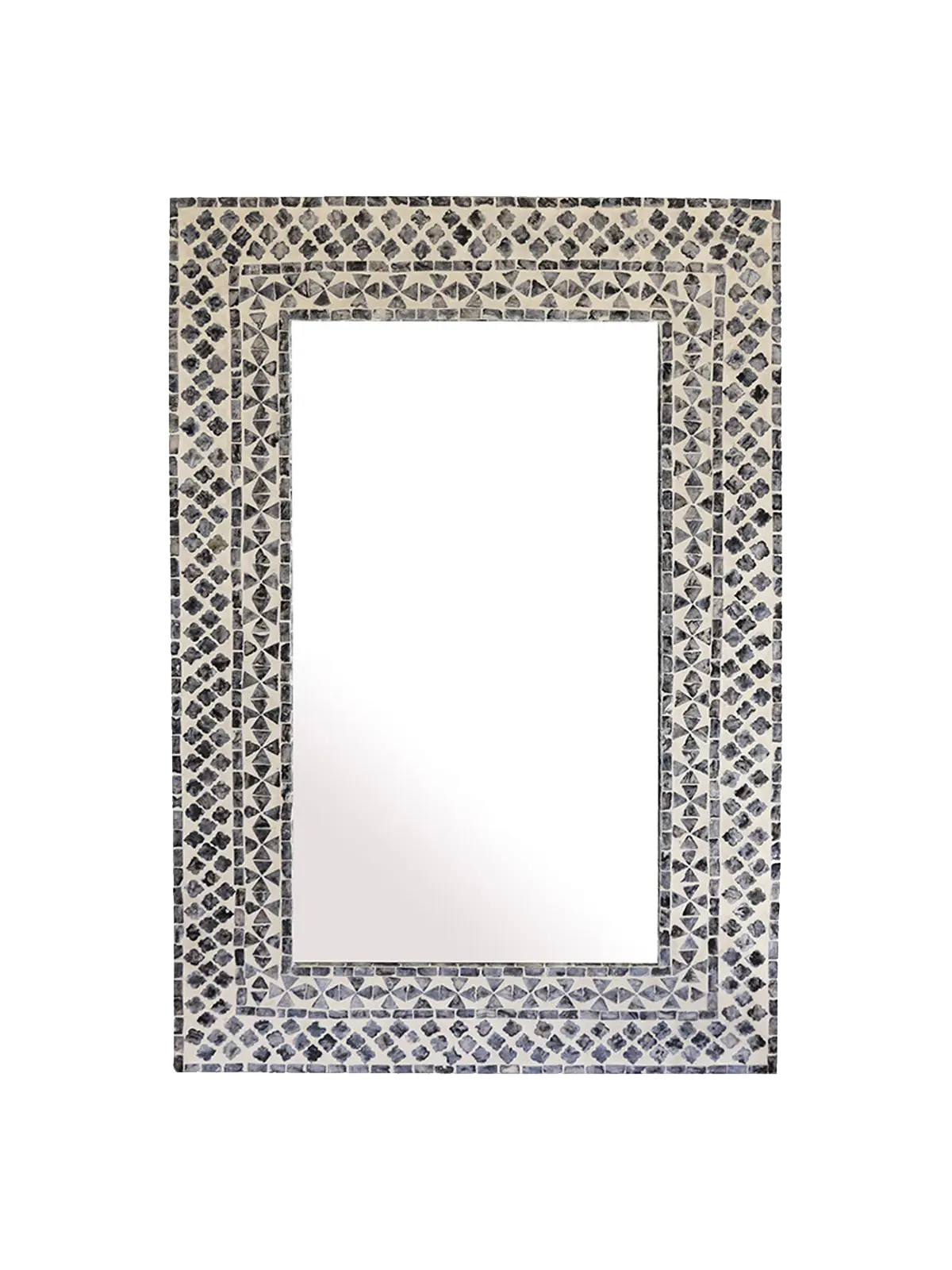 Algiers Black &amp; Ivory Inlay Mirror CC Interiors