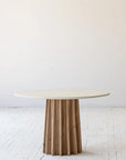 Jones Gathered Round Dining Table Off-White/Natural May Time